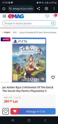 Joc Atelier Ryza 3 Alchemist Of The End & The Secret Key Pentru Playst