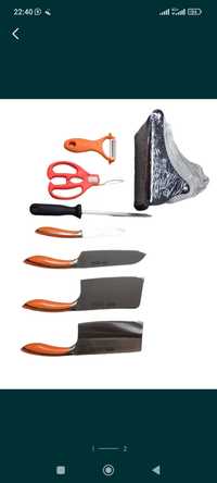 Кухонный нож ножницы тесак  набор с подставкой