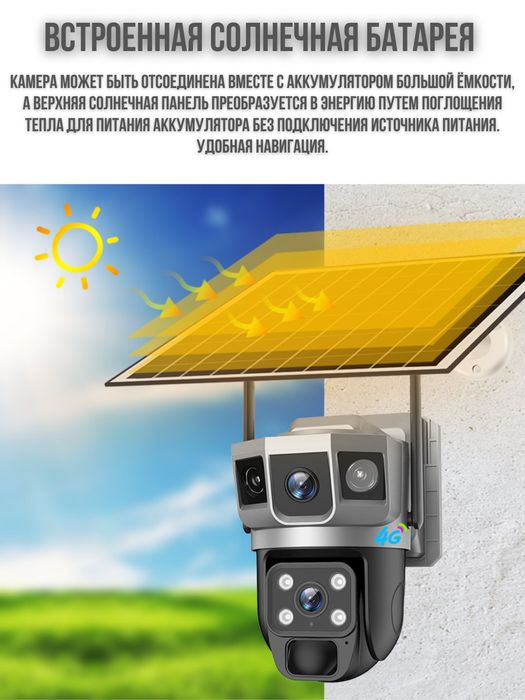 Quyosh panelli 4G sim kartali  kamera