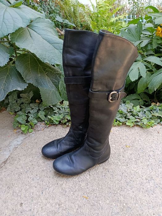 Пальто на девочку, кожаные ботфорты и сумочка