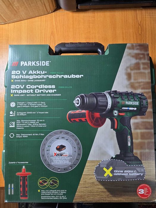 Parkside PSBSA 20-Li C3 20 V, percutie, sigilat, garantie