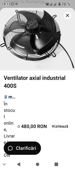 Vând ventilator axial