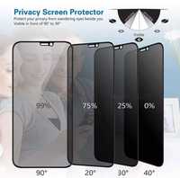 Folie sticla privacy iphone 15 8 plus x xs xr 11 12 13 14 pro max husa