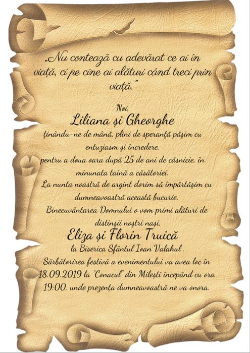 Realizez invitații nuntă/botez personalizate, meniuri