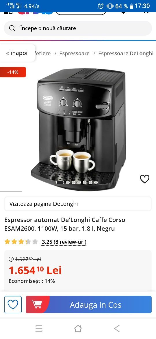 Expresor cafea Profesional DeLonghi