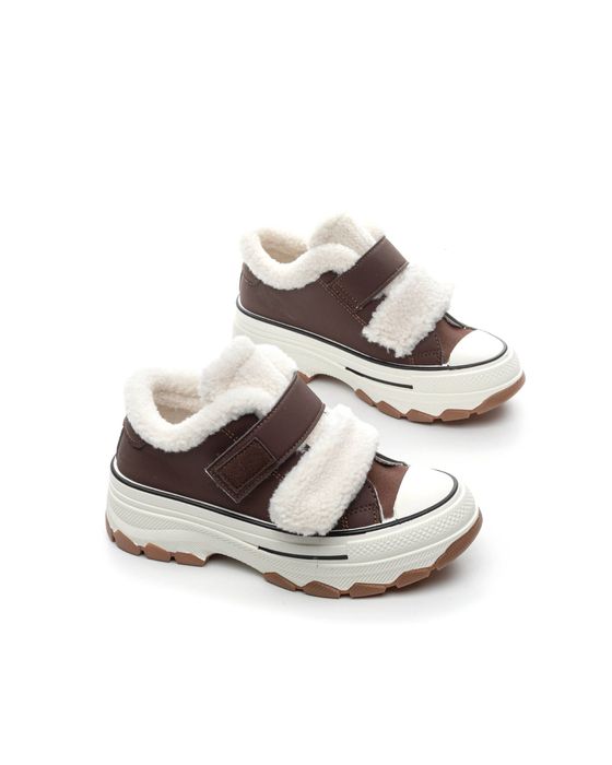 Дамски маратонки отоплени в черно и кафяво