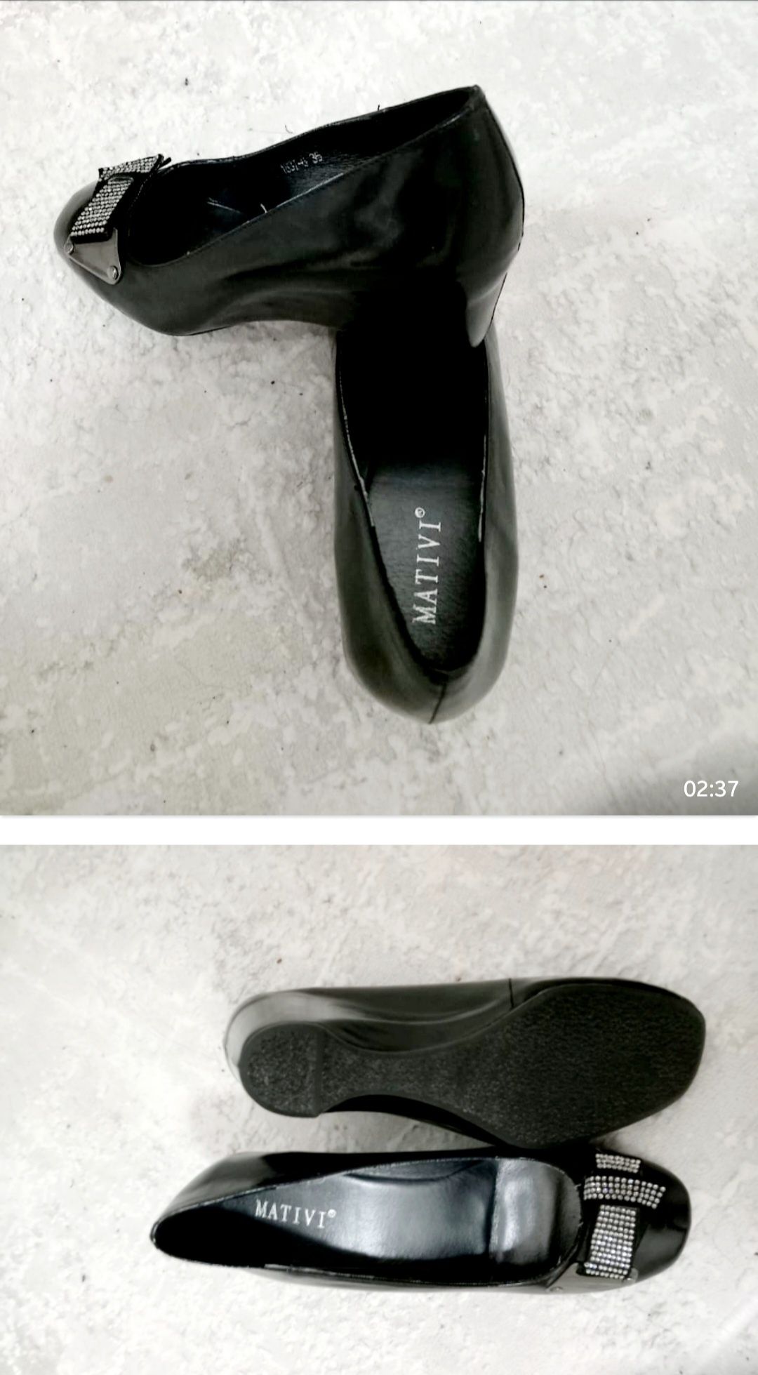 Продаются новые чёрные туфли Mativi 35р. на элегантной платформе