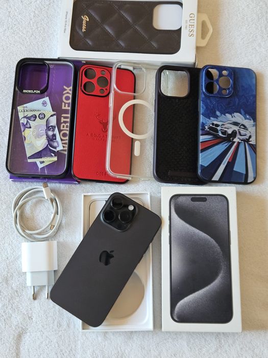 Iphone 15 pro max, 256GB, baterie 100%, 33 cicluri, CA NOU