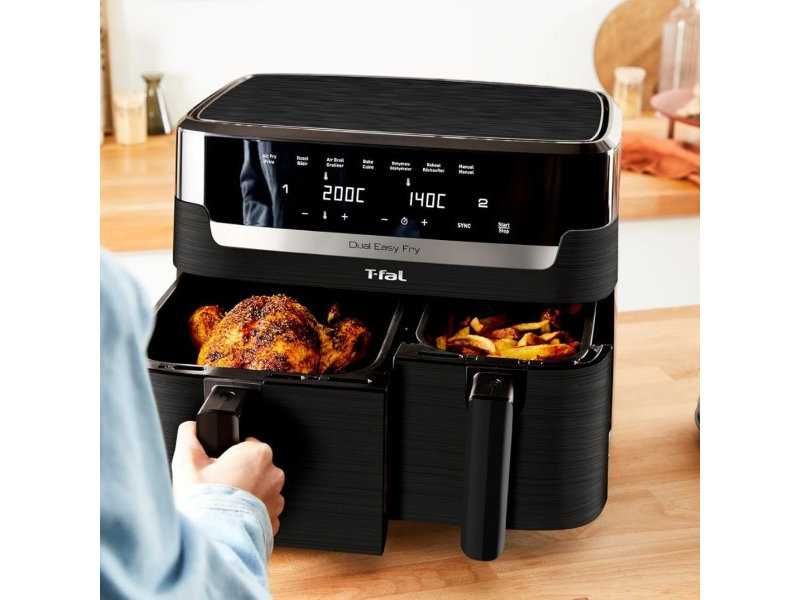 Еър Фрайър с Две Зони за Готвене Tefal Dual Fryer EY901810, 8.3L