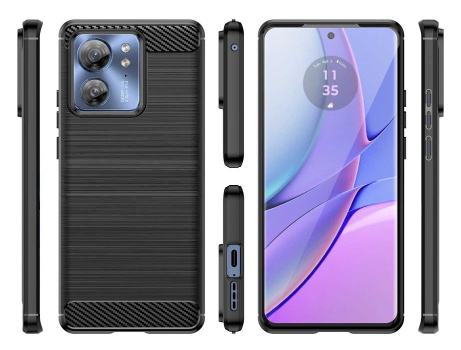 Motorola Edge 40 / Edge 30 / Edge 20 - Удароустойчив Кейс Гръб CARBON