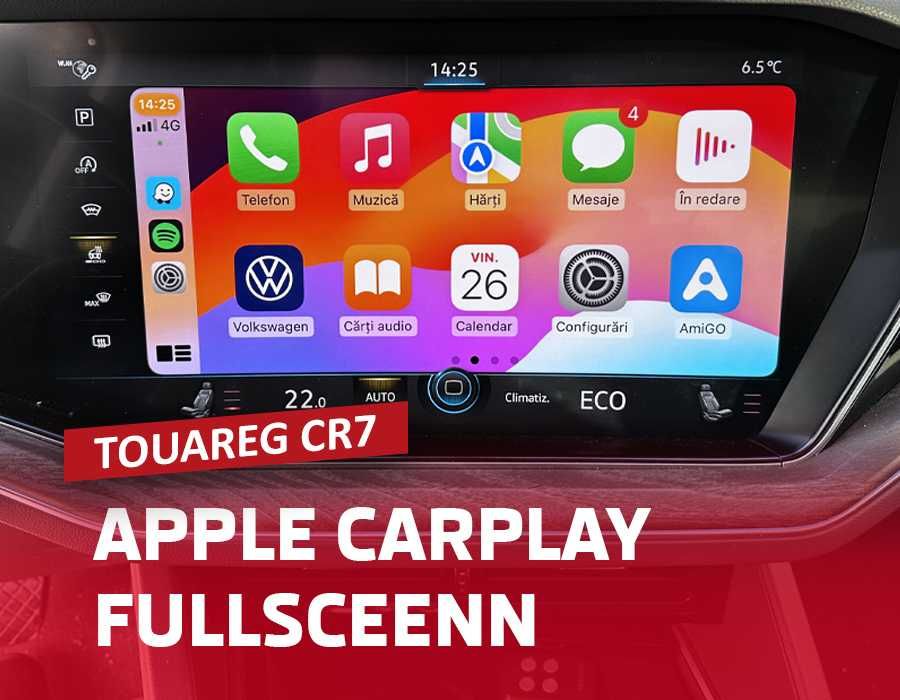 Apple CarPlay Fullscreen Volkswagen Touareg CR7 Hărți Navigație 2025