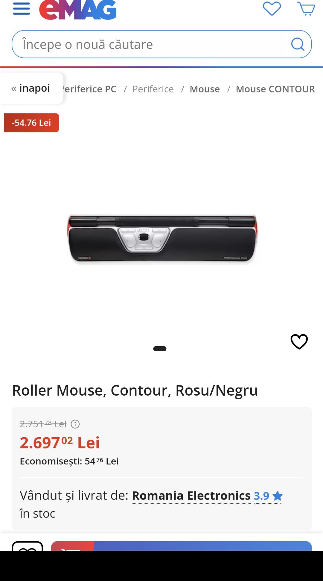 Mouse Contour RollerMouse Red