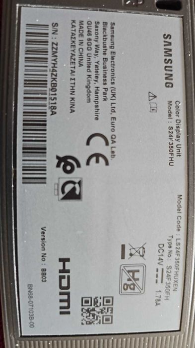 Monitor LED PLS SAMSUNG S24F350FHU 23.5", 60Hz , Full HD, din UK