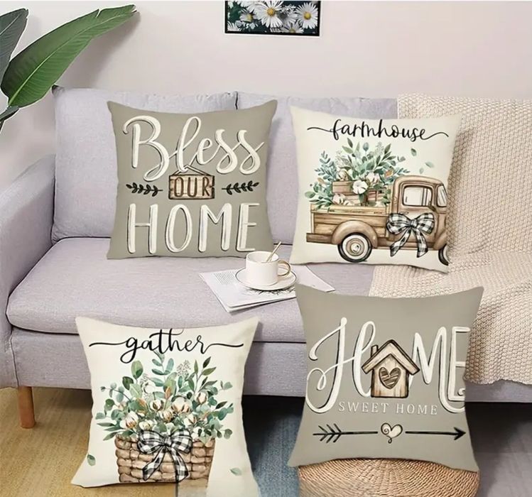 4бр. стилни калъфки за възглавници с цип 45х45 см.