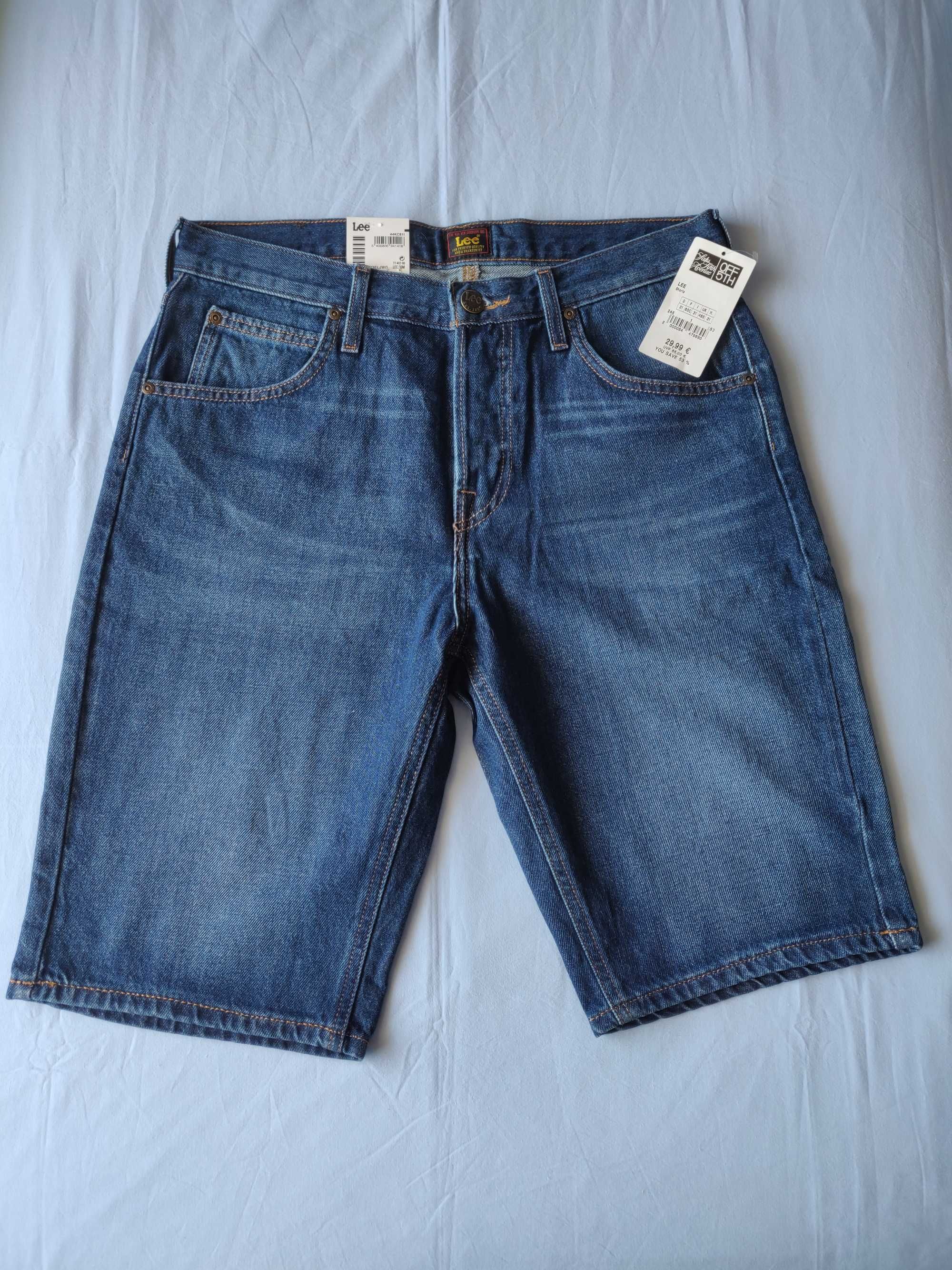 Lee Original - дънкови мъжки къси панталони, нови с етикет - размер 31