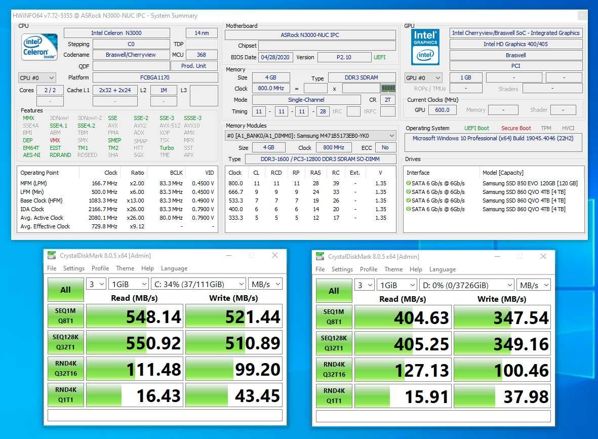 4 x SSD Silent Fanless Micro NAS/MediaServer : 4GB RAM, GigabitLAN