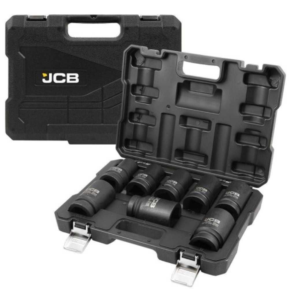 Комплект дълбоки ударни вложки 6-стенни 1 (22 – 41 мм) 8 части JCB