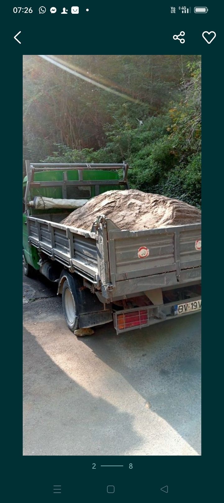Transport nisip,beton semi uscat , piatra , pietris , pământ etc