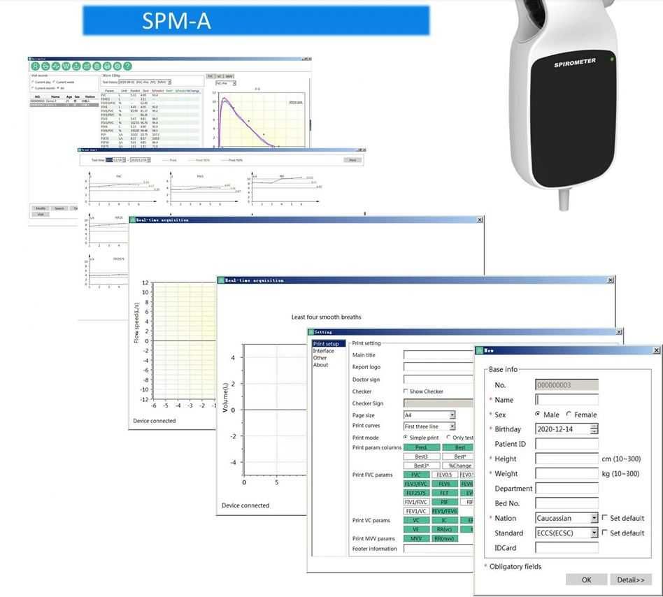 Spirometru COMTEC SPM-A digital USB  - FVC,VC, MVV