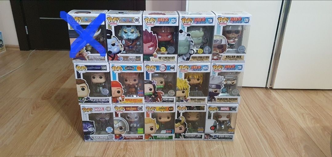 Funko Pop, Naruto,  Demon Slayer, One Piece, Marvel