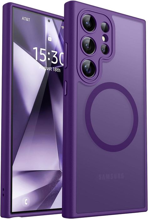 Матов magsafe кейс за samsung galaxy s24 ultra - лилав