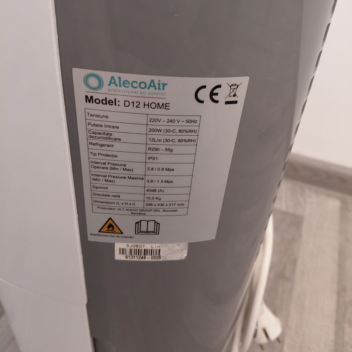 Dezumidificator AlecoAir D12 HOME,12 l /24h, WiFi, Uscare Rufe, Displa