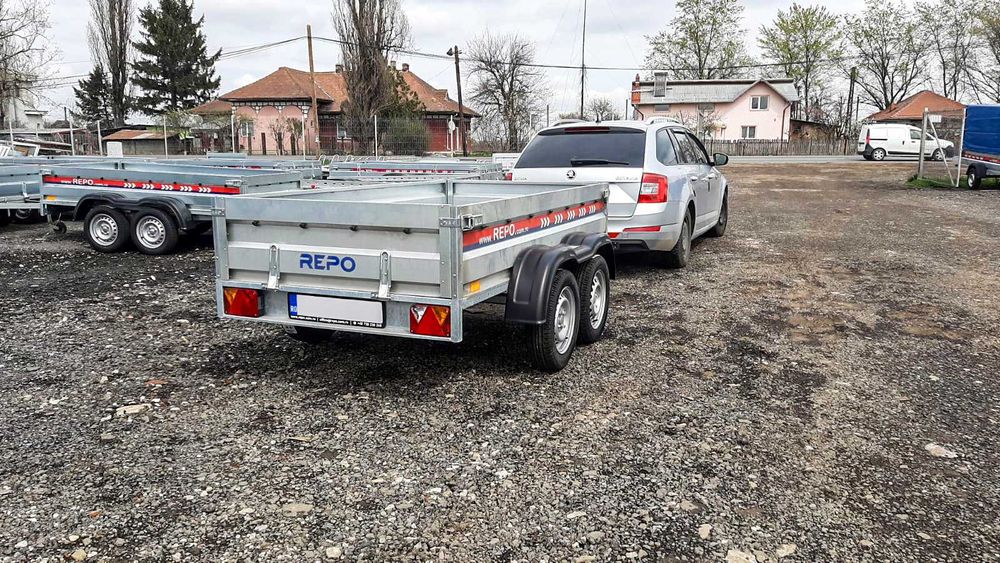 Remorca noua REPO 750kg doua axe , cu obloane basculabila