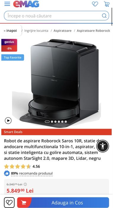 Aspirator Roborock Saros 10 R • NOU • Sigilat • Robot Automat