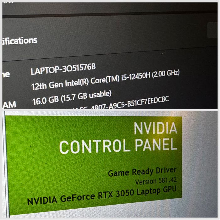 15.6 IPS 120hz /RTX 3050/i5 12450H / 16gb /512ssd / Legion