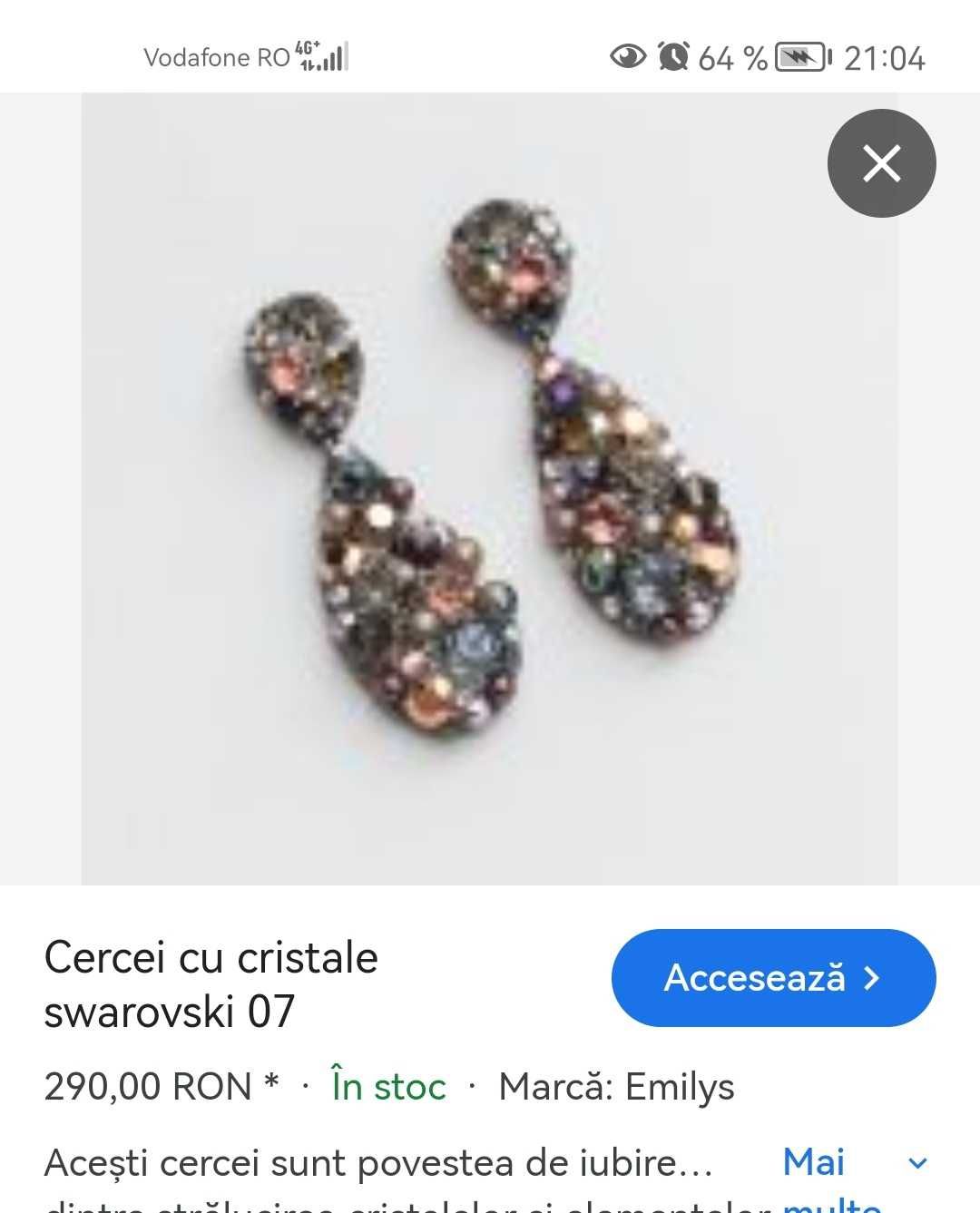 Ofertă :Vând broșa vintage cu cristale colorate
