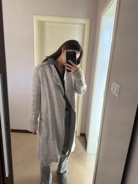 Светло сиво палто ZARA - XS