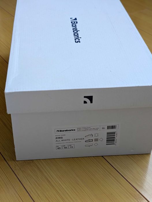 Încălțăminte piele naturală Barebarics Be Lenka 45, albi