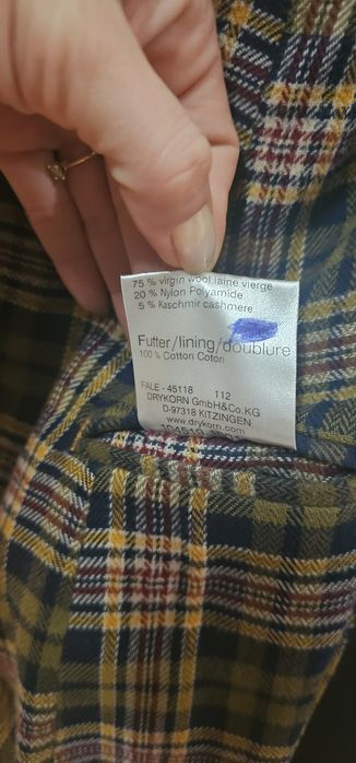 Palton /scurta /geaca barbati  Drykorn lână și cașmir