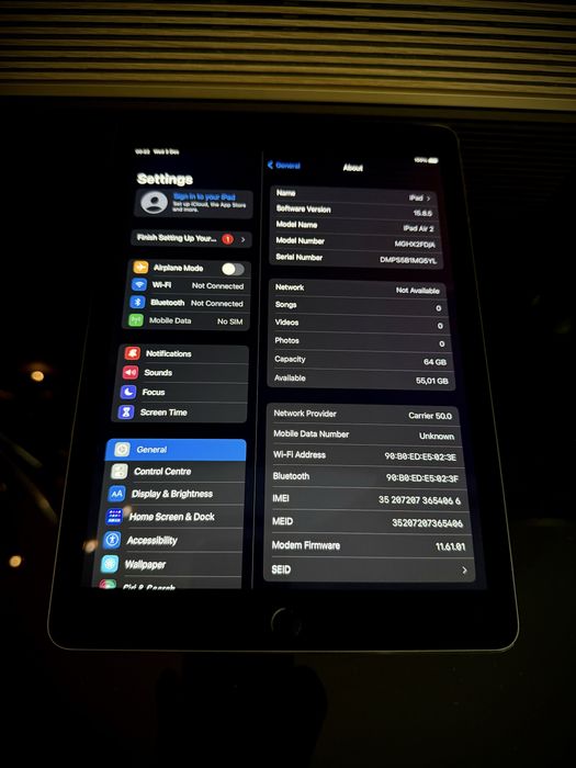 Ipad air 2 64gb cellular tableta apple air 2 64gb sim