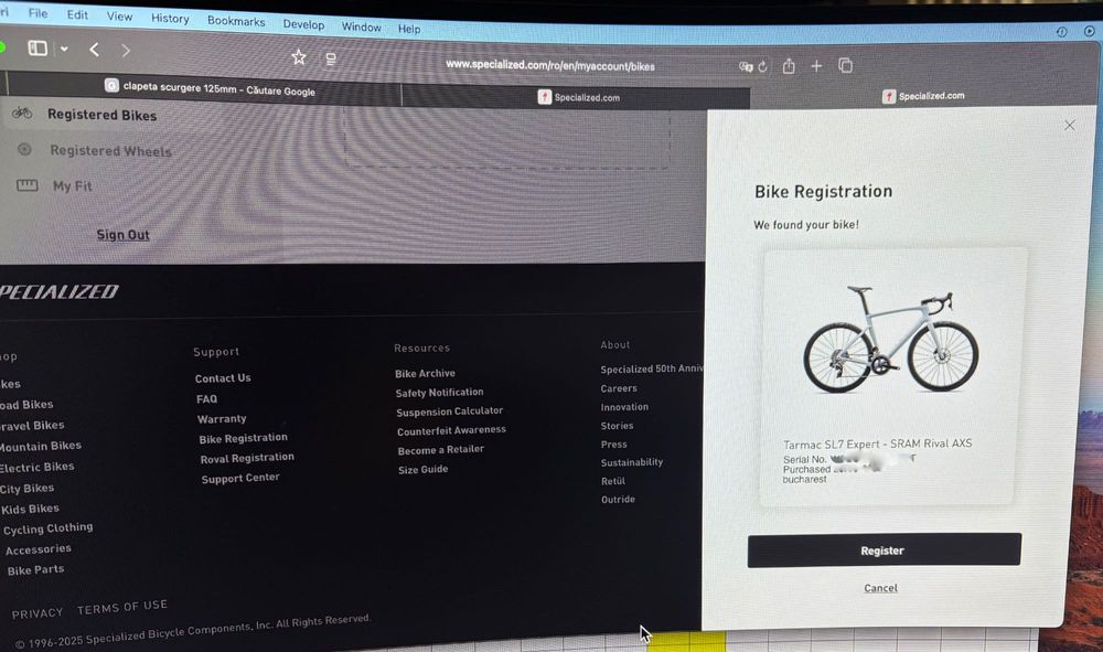 Specialized Tarmac SL7 Expert, SRAM Rival AXS, noua, 56, powermeter