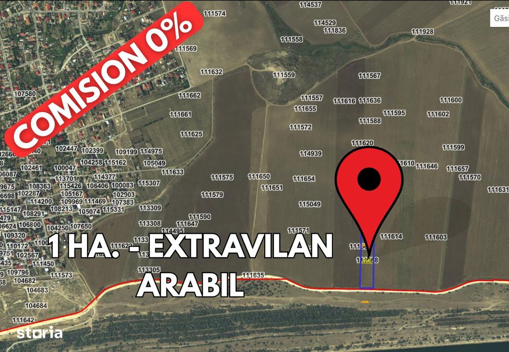 COMISION 0% - Teren Extravilan 10.000mp - Cumpana
