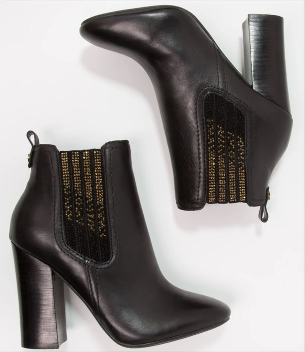 Botine Guess , negre , cu strasuri marimea 36