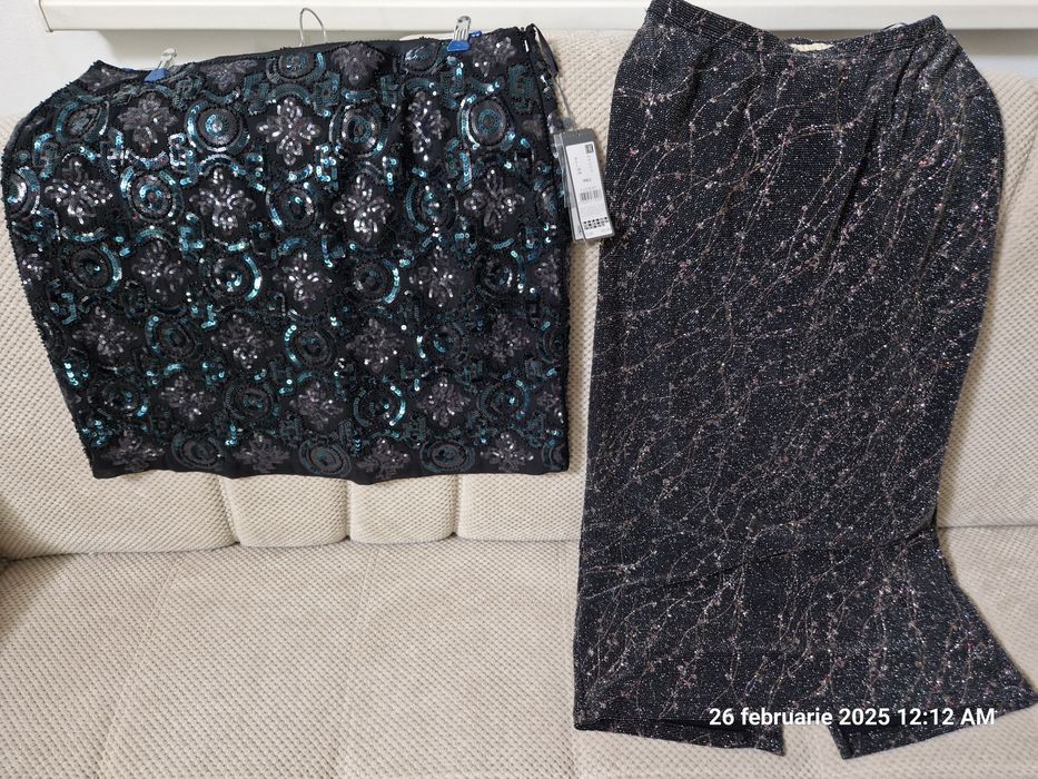 Fuste elegante L/XL simpla, paiete,broderie