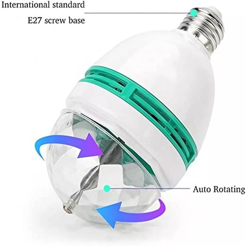 Светодиодная вращающаяся цветная лампа светомузыка