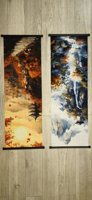 Vand 16 stampe asiatice superbe,din panza imprimata. Vezi 8 poze