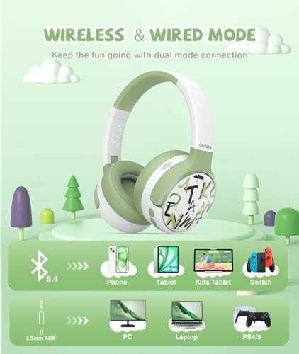 Нови Детски безжични шумопотискащи слушалки Bluetooth 60 часа батерия