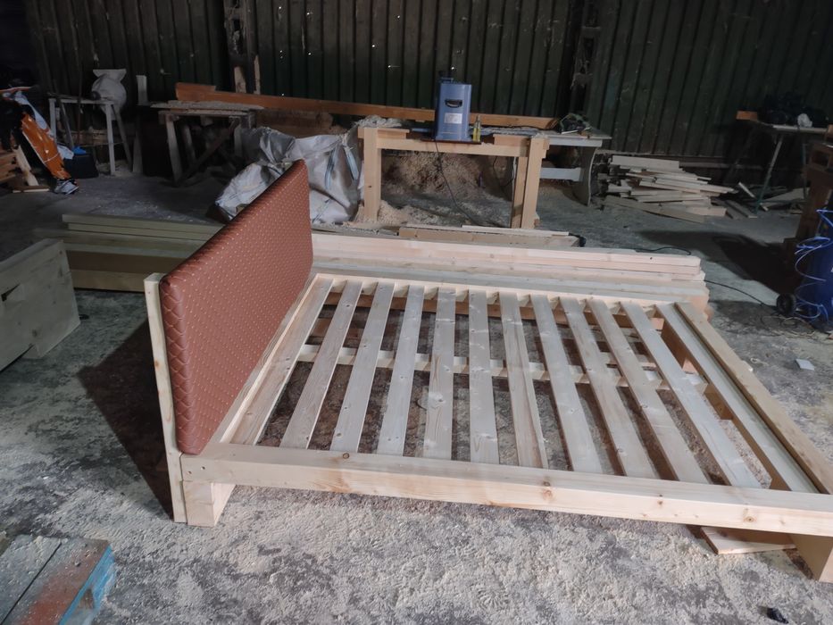 Pat lemn masiv cu somiera