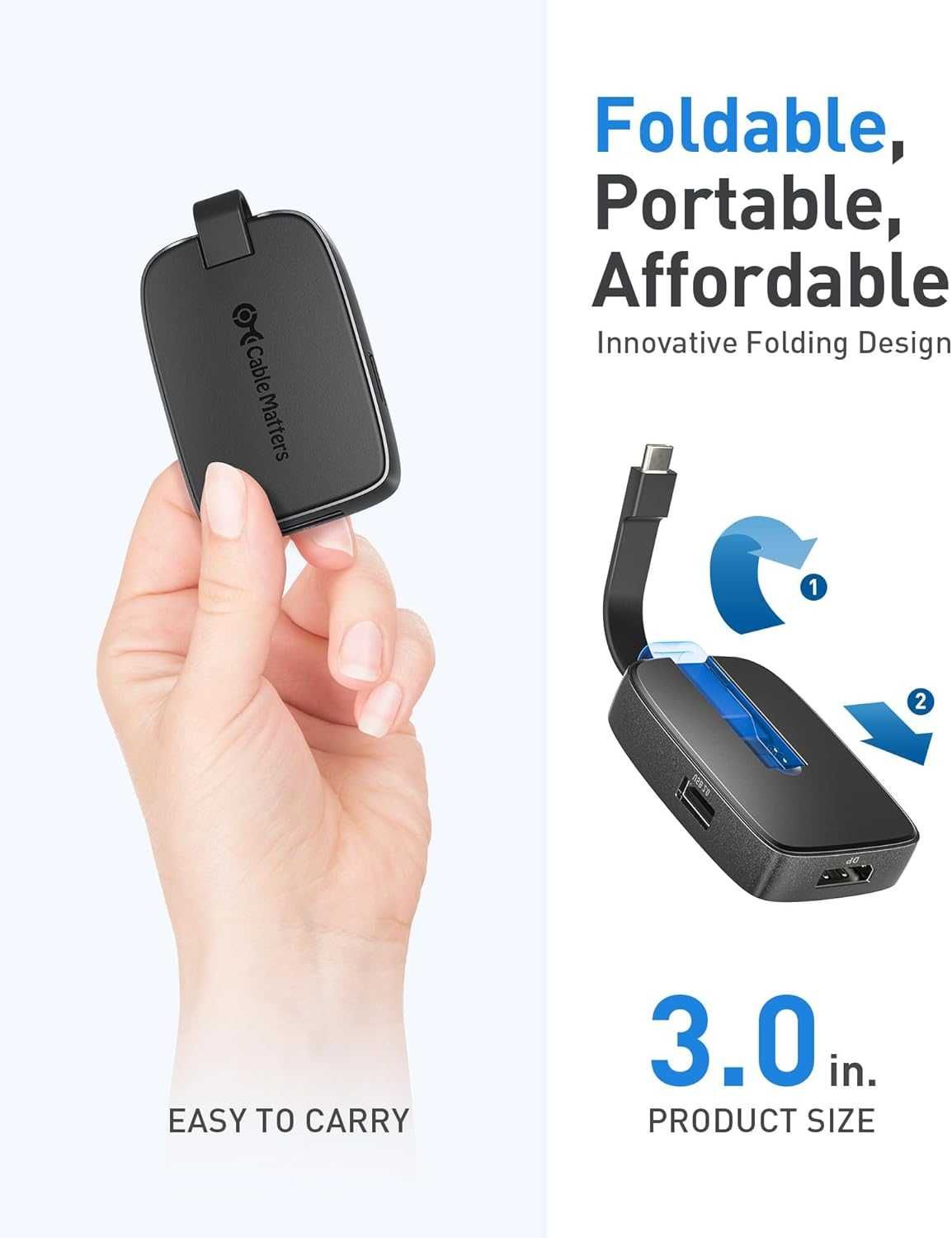 Hub dock USB-C Cable Matters cu DisplayPort 1.4 8K 60Hz 4K 144Hz 100W