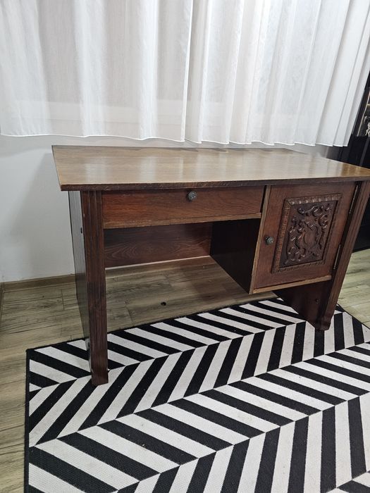 Birou vechi cu biblioteca