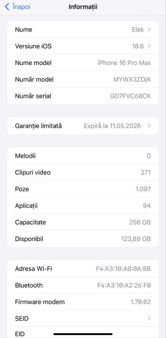iPhone 16 Pro Max 256gb Ca Nou Top