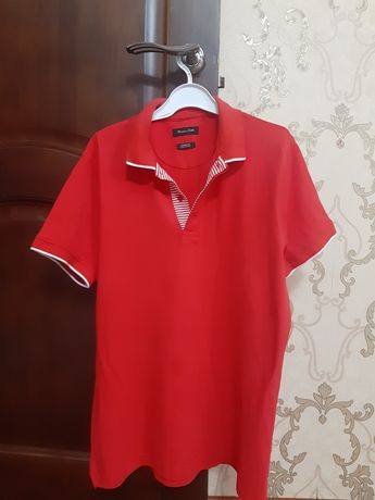 Красная мужская поло от бренда Massimo Dutti