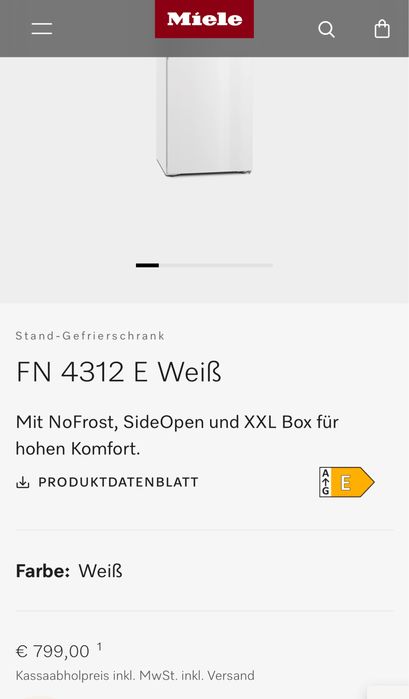 Фризер Miele FN 4312  A+++ НОВ /Мострен/ Germany ГАРАНЦИЯ