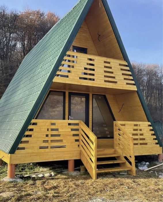 Cabane tip A frame , si case cu mansarda la cheie