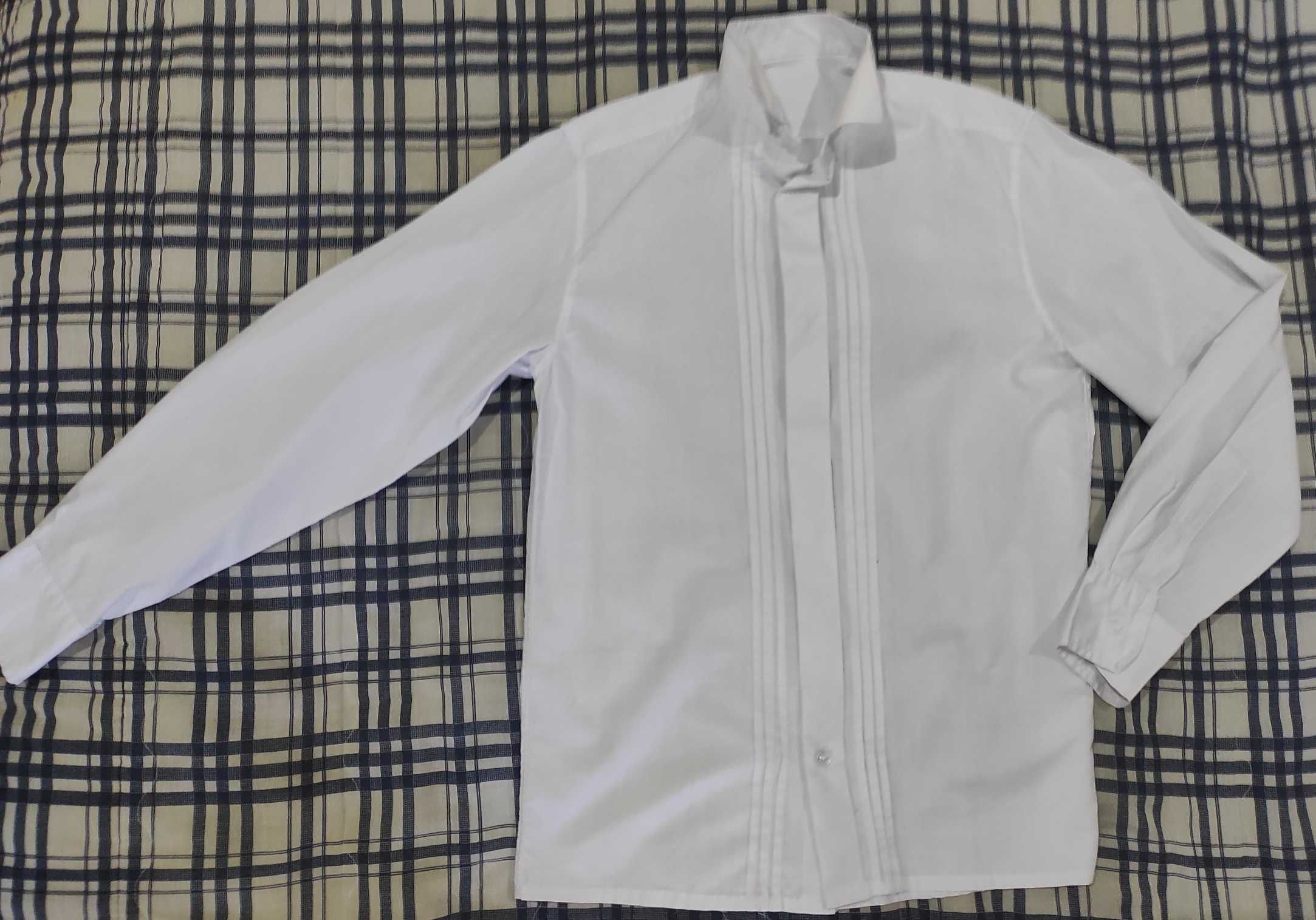 Белая школьная рубашка LOOKER, размер 30, на мальчика 8-9 лет
