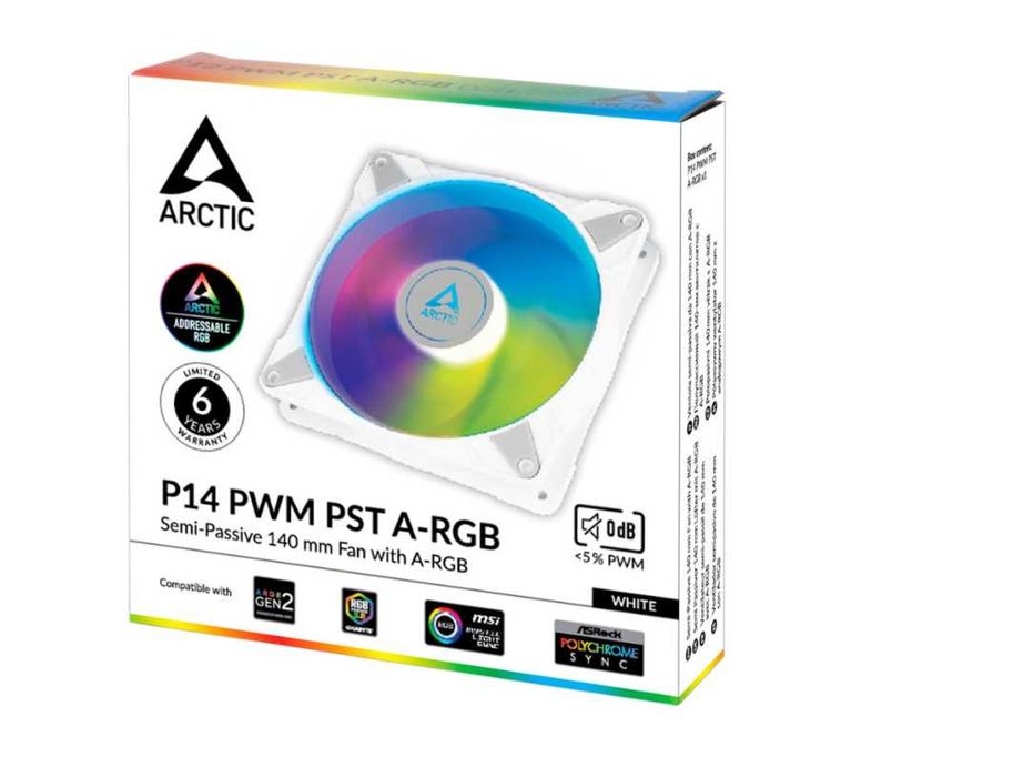 Ventilatoare 2x ARCTIC AC P14 PWM PST ARGB White 140 mm garantie 2031